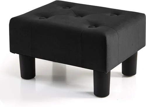 Miniatura 31 de BRIAN & DANY Taburete pequeño para pies, taburetes de lino con patas, reposapiés pequeño estable para sala de estar, beige