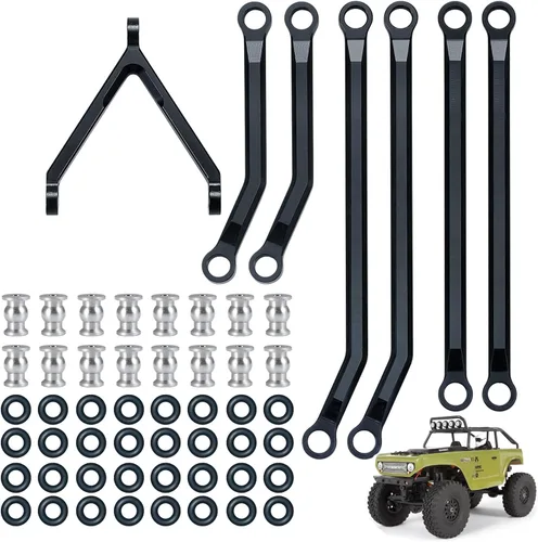Miniatura 7 de Maleonn RC High Clearance Links LWB 5.256 in Aleación de aluminio Chasis Suspensión Enlace para 1/24 RC Crawler Car Axial SCX24 Actualizaciones Negro