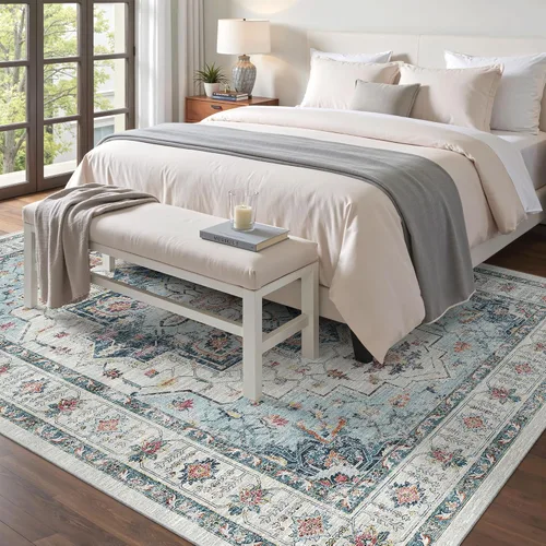Miniatura 359 de Madane Tapete lavable de 2 x 10 pies para pasillo, cocina, recibidor, clásico, suave, antideslizante para interiores, casa de campo, baño, sala