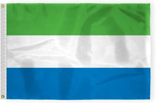 Miniatura 7 de AGAS - Bandera de cortesía de Sierra Leona de 12 x 18 pulgadas, mini bandera de Sierra Leona, de nailon pesado, ojales de latón con doble costura