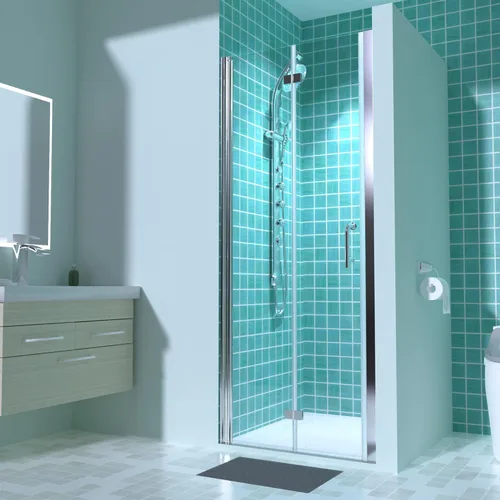 Miniatura 26 de ExBrite Puerta de ducha pivote sin marco de 34-35.5 pulgadas de ancho x 72 pulgadas de alto, puertas de ducha pivotantes de vidrio transparente