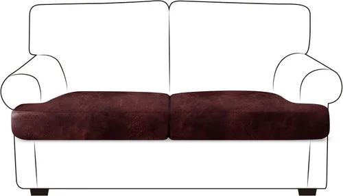 Miniatura 23 de ANARACHON Fundas de cojín de sofá con aspecto de cuero, juego de fundas de asiento de sofá, protector de muebles para sillón seccional, sofá biplaza