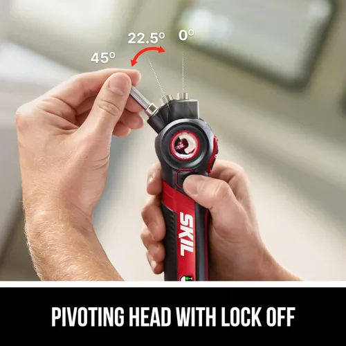 Miniatura 8 de SKIL - Destornillador recargable Twist 2.0 de 4 V con cabeza giratoria, ajuste de torque, cable de carga USB-C y juego de 2 brocas - SD5619-01