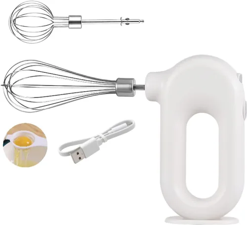 Batidora de mano inalámbrica, batidor de huevos de mano, eléctrico de mano de 4 velocidades, mini batidora de mano ajustable, mezclador eléctrico,