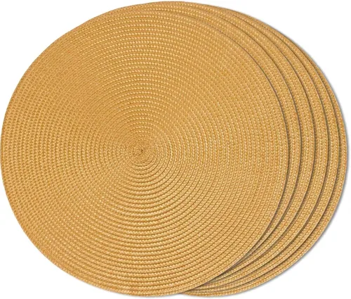 Miniatura 67 de FunWheat Juego de 6 manteles individuales redondos trenzados para mesas de comedor, tejidos, lavables, antideslizantes, de 15 pulgadas