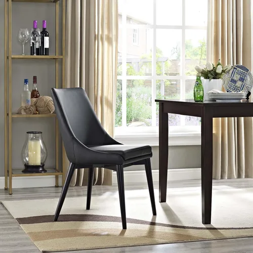 Miniatura 2 de Modway Viscount Mid-Century - Silla tapizada de piel sintética moderna para cocina y comedor, color negro
