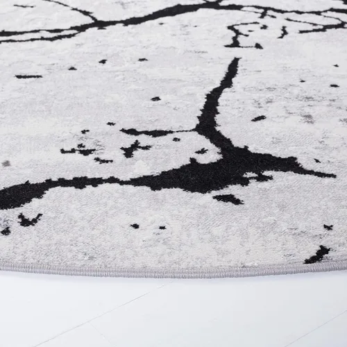 Miniatura 3 de SAFAVIEH Amelia Collection - Alfombra decorativa de 2 x 4 pies, gris y negro, diseño abstracto moderno, no desprende pelusa y de fácil cuidado