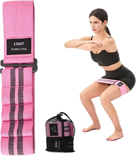 Miniatura 7 de Adjustable Fabric Resistance Bands for Squats, Glutes & Legs – 5 Levels of Customizable Size, Width & Tension, Non-Slip Booty Bands for Men and