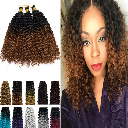 Miniatura 18 de Marlybob Pelo sintético trenzado de ganchillo de 14 pulgadas Marlibob onda de agua trenzado trenzado de ganchillo trenzas afro rastas rizadas