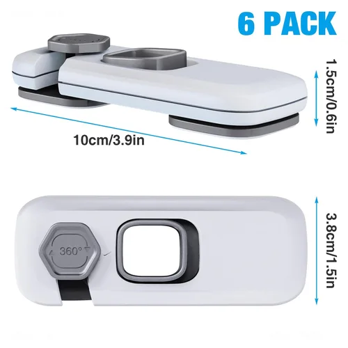 Miniatura 7 de NiHome Paquete de 6 cerraduras para refrigerador a prueba de niños, 6 cerraduras de seguridad para bebés para refrigeradores, armarios, cajones