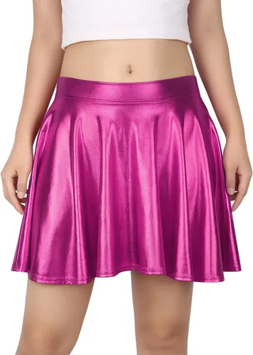 Miniatura 2 de HDE Falda de patinadora circular acampanada y acampanada para mujer