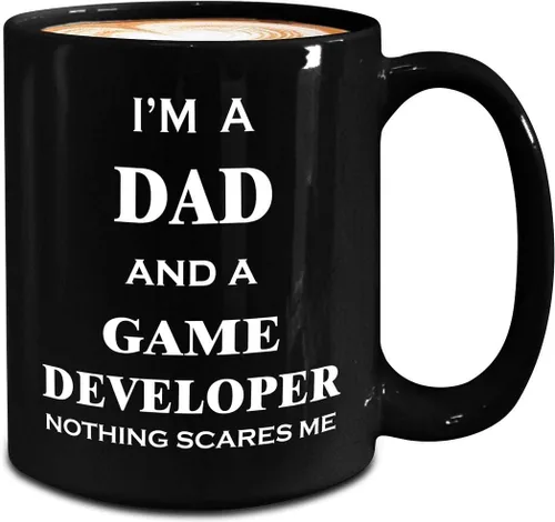 Miniatura 2 de Lindos regalos para desarrollador de juegos diseño papá hombres marido taza – grande 15oz taza de té negro – diseño de videojuegos desarrollo