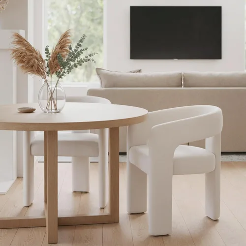 Miniatura 51 de HNY Silla moderna de cocina y comedor de estilo barril, silla de acento tapizada en cuero sintético PU con brazo, silla de lado de 47 cm de ancho