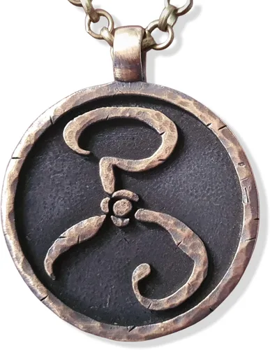 Miniatura 15 de Baldur Jewelry - Collar con colgante de pulpo de Lovecraft Cthulhu en plata de ley 925, símbolo amarillo, hecho a mano, amuleto de Necronomicum