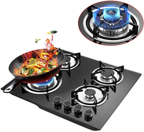 Miniatura 7 de Placa de cocina de gas de 4 quemadores, placa de gas de acero inoxidable empotrada de 23 pulgadas para gas natural con kit de conversión
