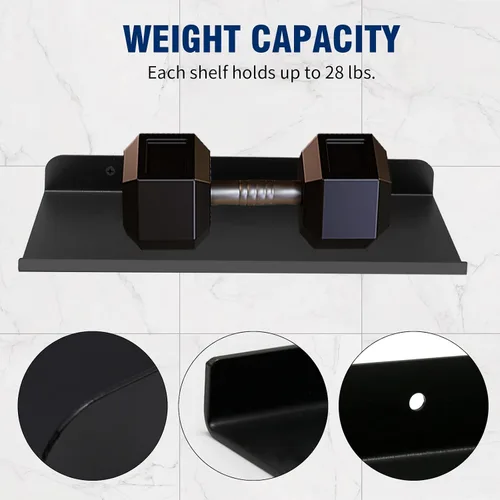 Miniatura 4 de Anxingo Estantes flotantes para montar en la pared, estantes pequeños de metal para montar en la pared, estantes flotantes de pared, estante