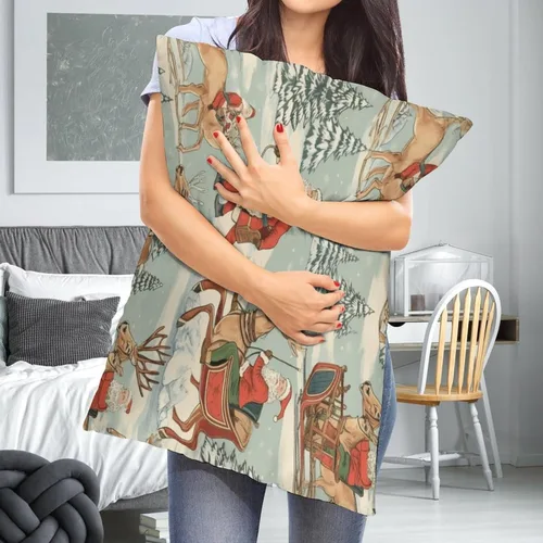 Miniatura 8 de Fundas de almohada refrescantes con diseño de reno burdeos, fundas de almohada lumbar para exteriores con cremallera invisible, funda de almohada