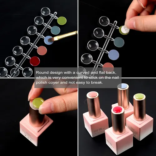 Miniatura 3 de 120 puntas redondas de exhibición de uñas postizas, tabla de visualización de color transparente para arte de uñas, palos de muestra de uñas