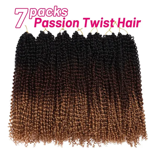 Miniatura 2 de Dorsanee Mechones de pelo rizado, extensiones de cabello sintético rizado #1B/30/27