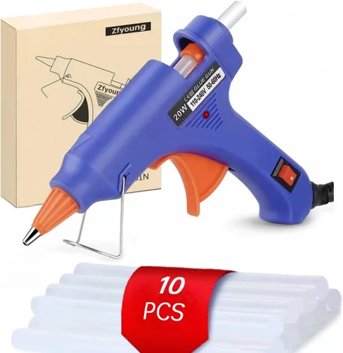 Mini Pistola de Pegamento Caliente, Juego de Pistola de Pegamento de 10 Barras de Cola Caliente para Reparaciones Rápidas, Artista, DIY, Arte,