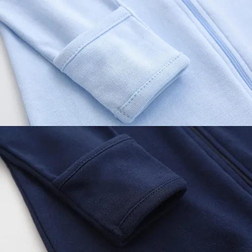 Miniatura 5 de Pijama de Algodón para Bebés y Niños para Dormir y Jugar con Cremallera Frontal y Pies de 0-12 Meses