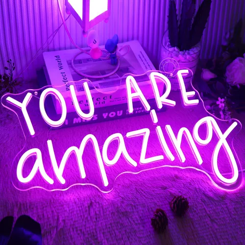Miniatura 5 de SYLHOME Letrero de Luz de Neón LED Eres Increíble para Decoración de Pared de Dormitorio, Sala de Estar, Aula, para Niñas y Niños, Decoración