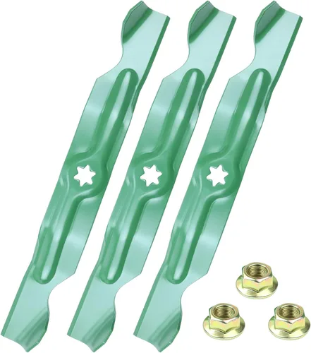 Miniatura 18 de GELASKA Paquete de 2 cuchillas 532138971 para cortacésped de alta elevación con pernos 532193003 – Compatible con cubiertas de cortacésped Craftsman