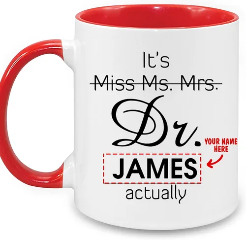 Taza personalizada de realidad – Taza personalizada con nombre para graduación de doctorado, regalo de médico, divertida y perfecta para cumpleaños