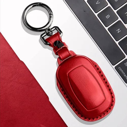 Miniatura 5 de Tukellen Funda de cuero para llavero Honda, con llavero compatible con Passport Accord Civic HR-V CR-V Pilot 2022, 2023, 2024, 2025, 2026, llave Rojo