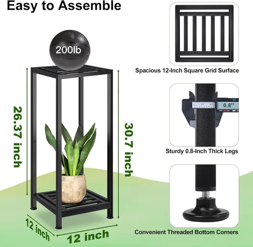 Miniatura 3 de Lilybud- lily Soporte para Plantas de Interior y Exterior de Servicio Pesado de Hierro Forjado Soportes de Pedestal de Metal Soporte para Plantas