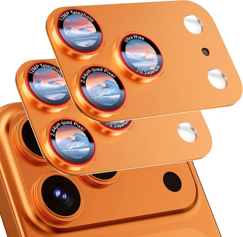 Miniatura 9 de HelloDeere Protector de lente de cámara de vidrio templado de alta alúmina 9H para lente de iPhone 17 Pro, grado militar, inastillable con fuerte