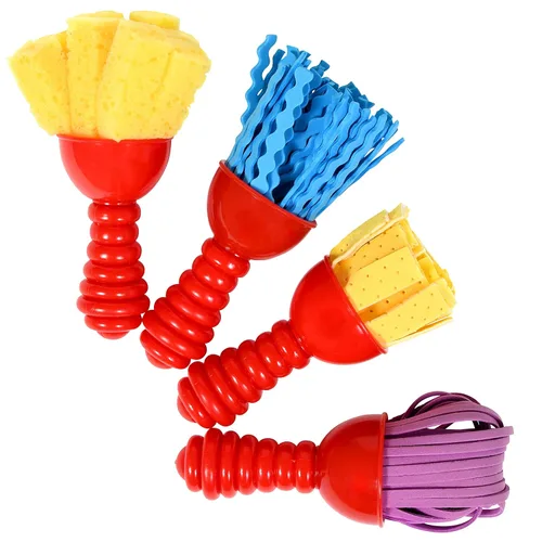 READY 2 LEARN Herramientas de arte texturizadas - Juego de 4 pinceles de pintura jumbo para niños pequeños y niños - Juego de 2 - Patrones y efectos