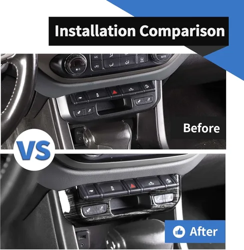 Miniatura 2 de Voodonala Cubierta de panel de interruptor de luz de emergencia compatible con Chevy Colorado/GMC-Canyon 2014-2022, grano de madera negro