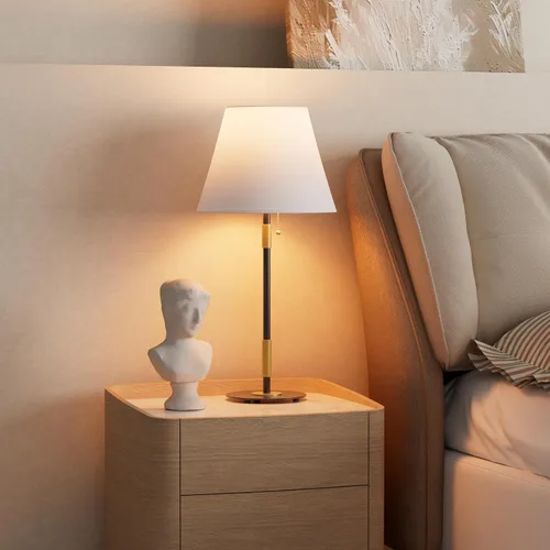 Miniatura 2 de Juego de 2 lámparas de mesa, modernas lámparas de noche para sala de estar, dormitorio, mesita de noche, lámparas blancas modernas vintage