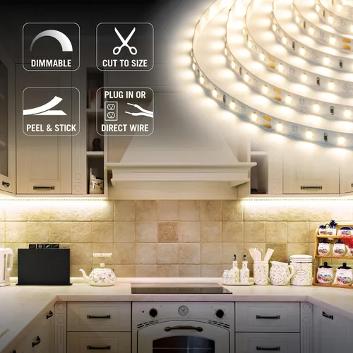 Miniatura 4 de Armacost Lighting Kit de luz en cinta LED regulable para AC del hogar, blanco cálido suave (1.5M) 424502 2700K blanco cálido 5 m