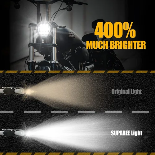 Miniatura 8 de SUPAREE Faro delantero LED para motocicleta de 5.75 pulgadas con halo DRL y señal de giro Plug & Play de 5-3/4 pulgadas Faro delantero de proyección