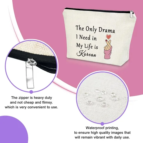 Miniatura 3 de Sazuwu Regalos de drama coreano, bolsa de maquillaje para fanáticos del K-Drama, ideas divertidas de regalo de K-Pop para mejor amiga, bolsa