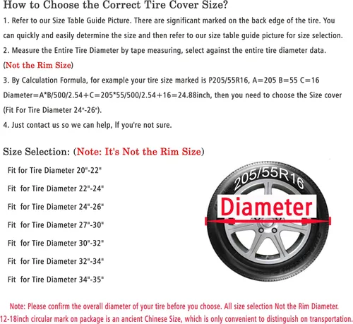Miniatura 2 de Moonet Paquete de 2 fundas de cuero sintético grueso para llantas, protectores de ruedas resistentes para camiones, SUV, autocaravanas, cámper