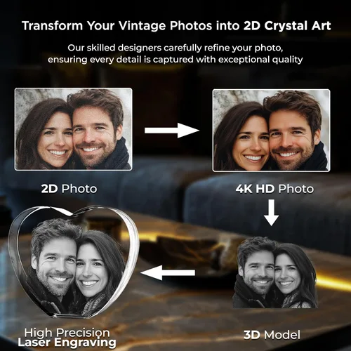 Miniatura 7 de Captur3D - Foto de corazón de cristal 3D, personalizado, con imagen grabada y mensaje, regalo para cumpleaños, boda, recuerdo, día de la madre, San