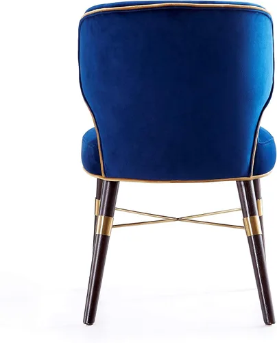 Miniatura 8 de Manhattan Comfort Silla de comedor Strine Velvet en color azul