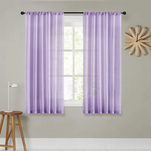 Miniatura 15 de MRTREES Cortinas transparentes de Aqua Blue, para cocina, de 36 pulgadas de longitud, cortinas transparentes de gasa con filtro de luz, cortinas