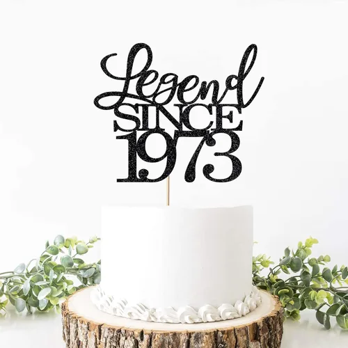 Miniatura 4 de Legend since 1973 - Decoración para pastel de cumpleaños número 53, decoración de pastel de feliz cumpleaños para hombres y mujeres de 53 años