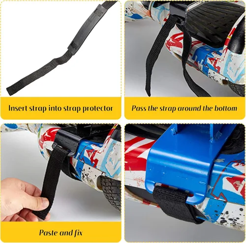 Miniatura 3 de 8 correas ajustables de fijación para asiento de aeropatineta y 4 correas protectoras para carrito de hoverboard, cable de sujeción de gancho
