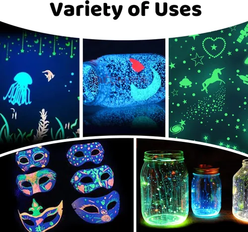 Miniatura 6 de Artme Pintura que brilla en la oscuridad, juego de 12 colores brillantes de 1.0 fl oz/1 oz, fluorescente brillante de larga duración, perfecta
