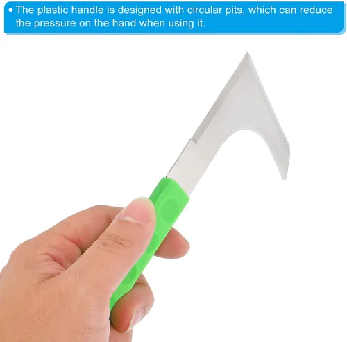 Miniatura 5 de PATIKIL Cuchillo de deshierbe de acero inoxidable en forma de L, herramienta de deshierbe para hendiduras, cortador de hierba, cuchillo