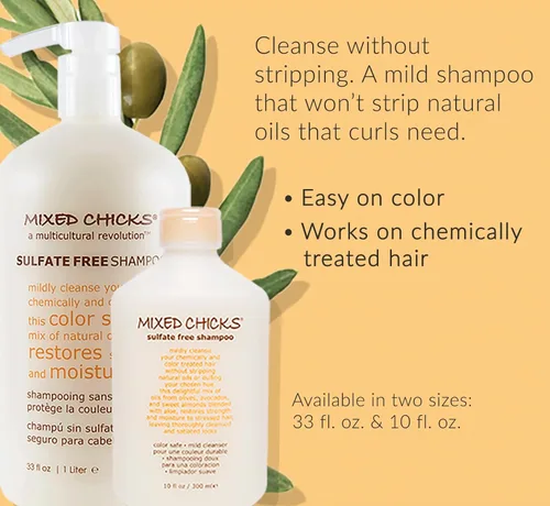 Miniatura 3 de Mixed Chicks Champú sin sulfato para cabello teñido y tratado químicamente, 10 onzas líquidas