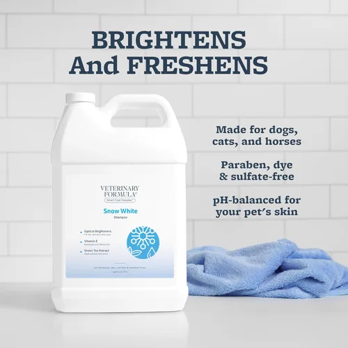 Miniatura 3 de Veterinary Formula Smart Coat Complex - Champú blanco nieve para perros y gatos, 128 onzas líquidas / 1 galón – Elimina suavemente las manchas