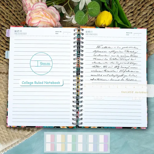 Miniatura 4 de Cuaderno en espiral de tapa dura de 5.7 x 8 pulgadas, 120 páginas para mujeres y hombres, cuadernos A5 con rayas universitarias, bonito diario