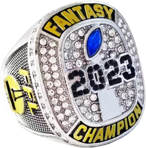 Miniatura 3 de Anillo de campeonato de fútbol de fantasía 2023 Premio del trofeo Ganador deportivo Anillo de campeón FFL, Zinc, Diamante blanco