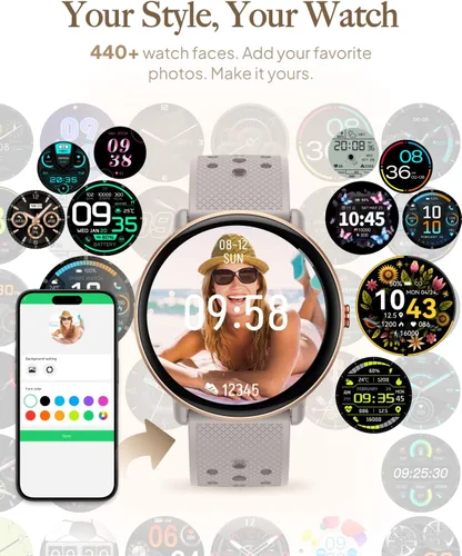 Miniatura 5 de Reloj inteligente para mujeres y hombres, para Android iOS con monitor de sueño, podómetro, rastreador de fitness, llamada Bluetooth, impermeable
